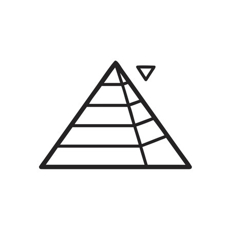 Pyramid icon in flat style. Pyramid vector illustration on white isolated background. Pyramid business concept.のイラスト素材