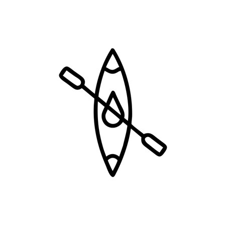 kayak icon vector. A thin line sign. Isolated contour symbol illustrationのイラスト素材