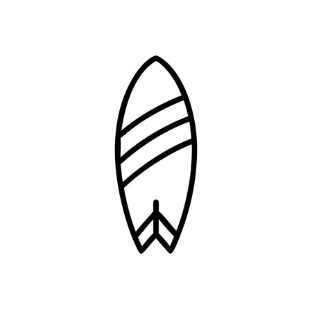 surfboard icon over white background, line style, vector illustrationのイラスト素材