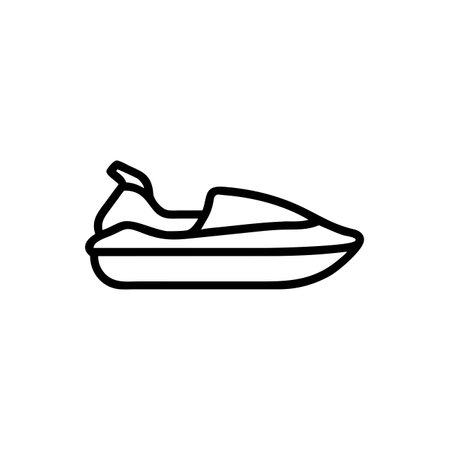 Jet ski icon vector. A thin line sign. Isolated contour symbol illustrationのイラスト素材