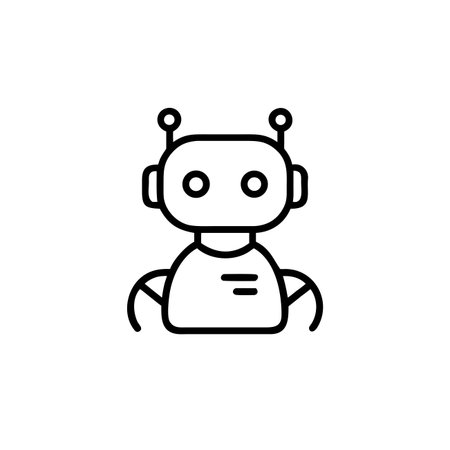 robot icon vector design symbol of artificial intelligence and machine learning technologyのイラスト素材