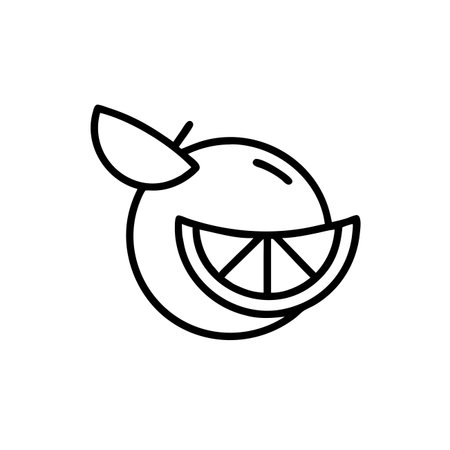 Orange fruit line icon, concept sign, outline vector illustration, linear symbol.のイラスト素材