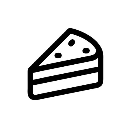 Piece of cake icon vector. A thin line sign. Isolated contour symbol illustration