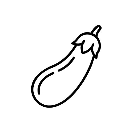 Eggplant line icon, concept illustration, outline symbol, vector sign, linear symbol.のイラスト素材