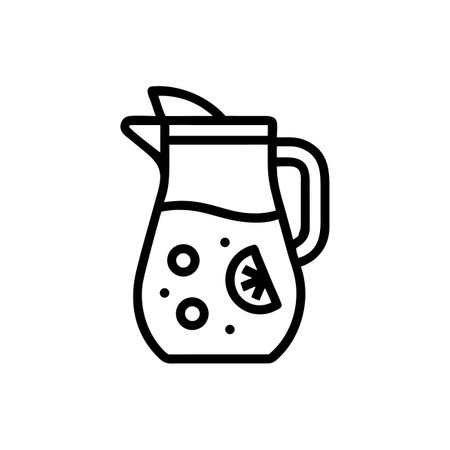 Juice jug icon vector. A thin line sign. Isolated contour symbol illustrationのイラスト素材