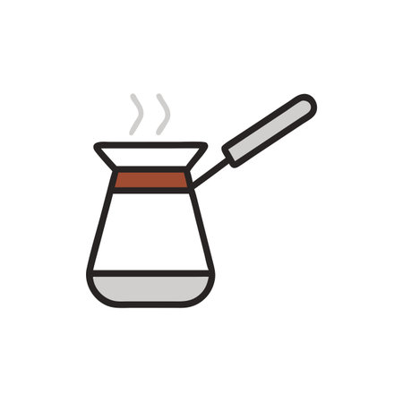 Coffee pot icon in flat style. Coffee vector illustration on white isolated background. Coffee business concept.のイラスト素材