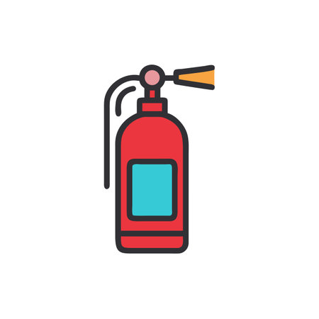 Fire extinguisher flat icon. Vector illustration, eps 10.のイラスト素材