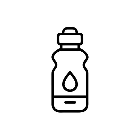 bottle of water icon vector. A thin line sign. Isolated contour symbol illustrationのイラスト素材