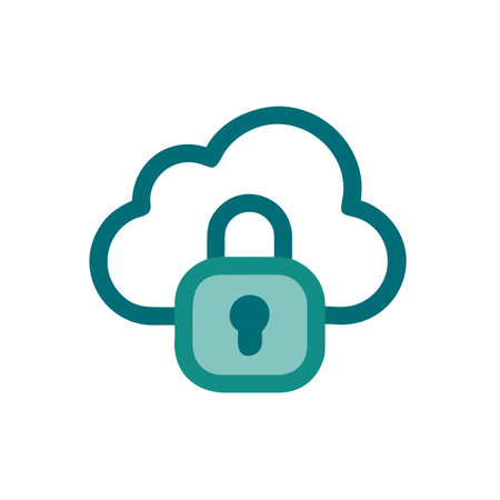 Cloud computing security icon. Flat color design. Vector Illustration.のイラスト素材