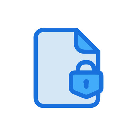 File lock icon. Modern flat design style. Blue icon on white backgroundのイラスト素材