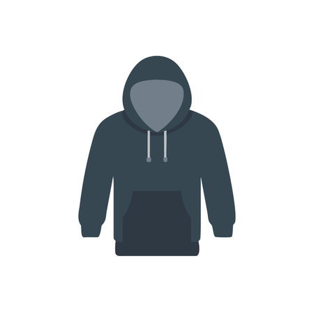 Hooded sweatshirt icon in flat color style. Hoody clothingのイラスト素材