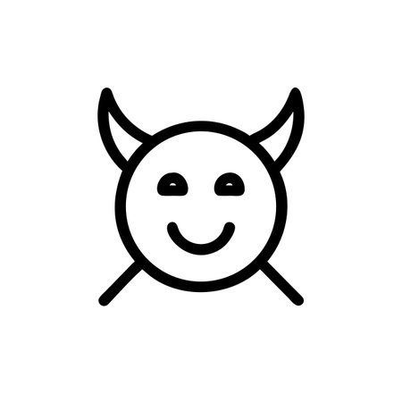 Devil icon vector. A thin line sign. Isolated contour symbol illustrationのイラスト素材