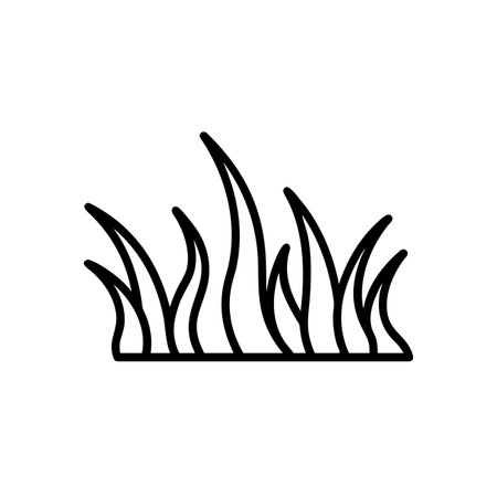 grass icon over white background, line style, vector ilustration designのイラスト素材