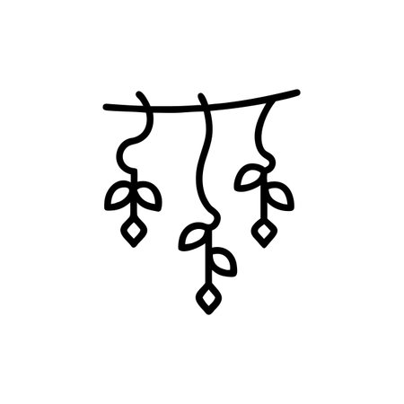 Hanging branch icon. Outline illustration of hanging branch vector icon for webのイラスト素材