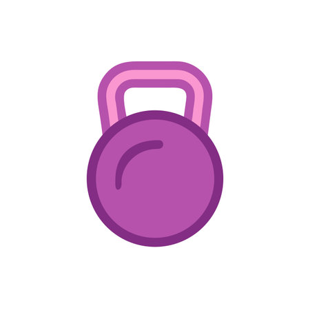 Kettlebell flat color vector icon. Pictogram for web page, mobile app, promoのイラスト素材