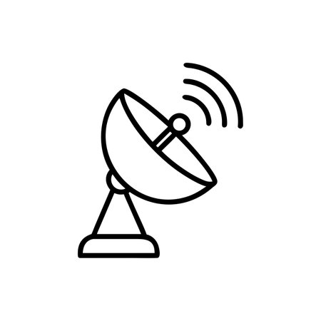 Satellite dish icon. Simple element illustration. Satellite dish concept symbol design from Astronomy collection. Can be used for web, mobile and print.のイラスト素材