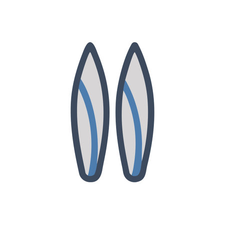 Surfboard flat icon isolated on white background. Vector illustration.のイラスト素材