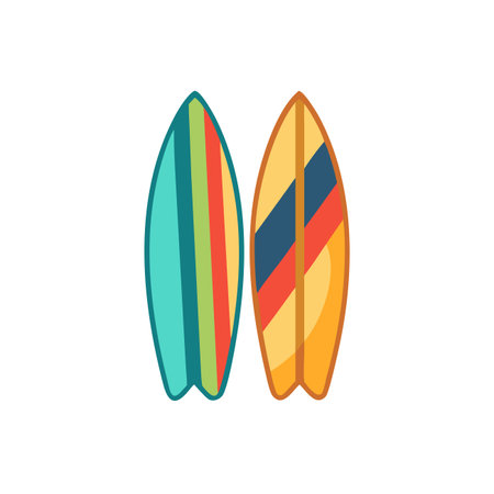 Surfboard icon. Flat illustration of surfboard vector icon for web designのイラスト素材