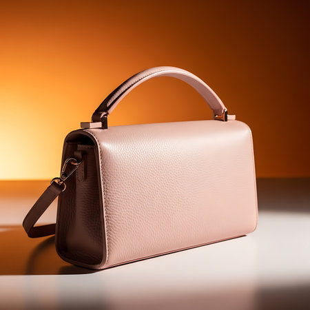 Leather clutch on the table. Fashionable concept. 3d renderingの素材