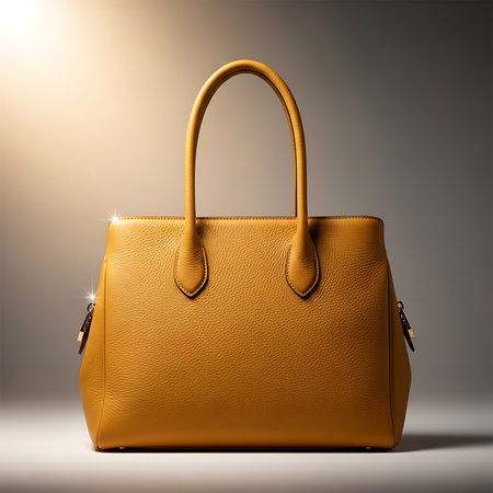 Luxury brown leather clutch on a gray background. 3d renderingの素材