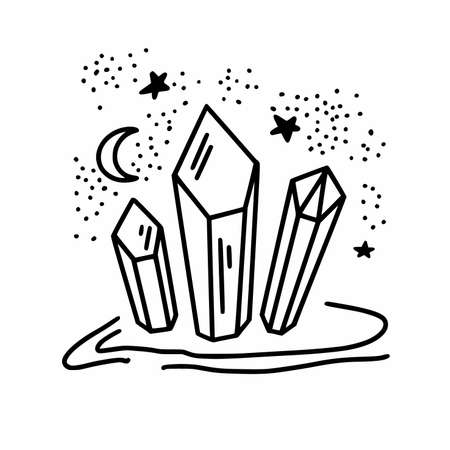 Vector illustration of crystals and precious stones. Vector illustrationのイラスト素材