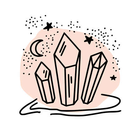 Vector illustration of crystals and precious stones. Vector illustrationのイラスト素材
