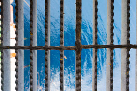 Sea water view from offshore jackup drilling rig.の写真素材