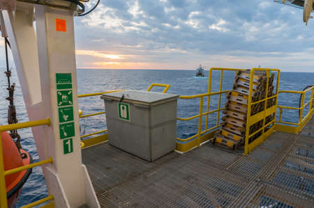 Sunrise view from offshore jackup drilling rig.の写真素材