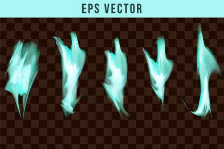 Green fire and smoke effect eps vector flame firing efect pyroのイラスト素材