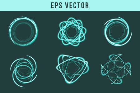 Green light effect set eps vector editable abstract shining shine efectのイラスト素材