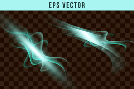 Green light effect set eps vector editable abstract shining shine efectのイラスト素材