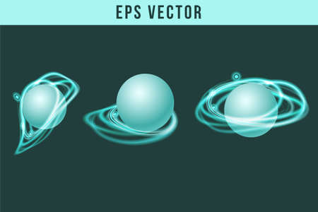 Green light effect set eps vector editable abstract shining shine efectのイラスト素材