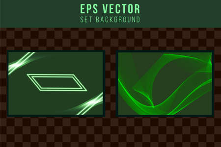 Set green background abstract dark shining back ground collectionのイラスト素材