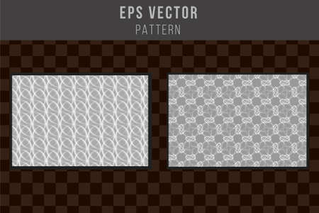Set of grayscale seamless pattern black and white  vector editableのイラスト素材