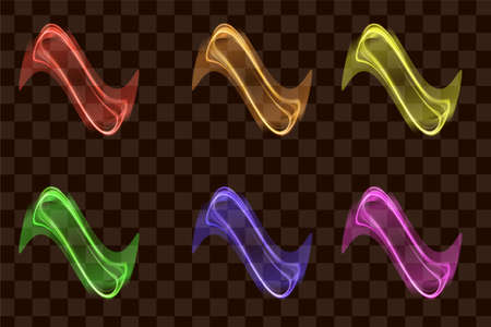 Special light effect abstract isolated element set collection glow line illuminated objectのイラスト素材