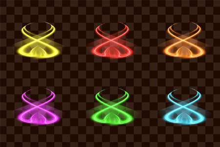 Special light effect abstract isolated element set collection glow line illuminated objectのイラスト素材