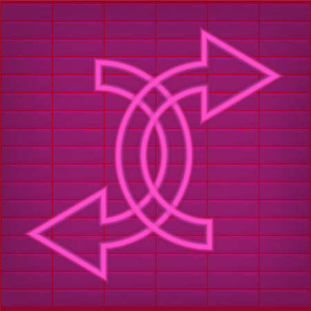Pink arrow light purple neon effect eps vector editable graphic resources brightのイラスト素材