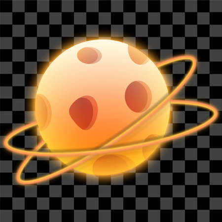 Orange planet object eps vector planetary space editable circleのイラスト素材
