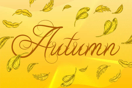 Autumn leaves illustration falling from tree vector illustrationのイラスト素材