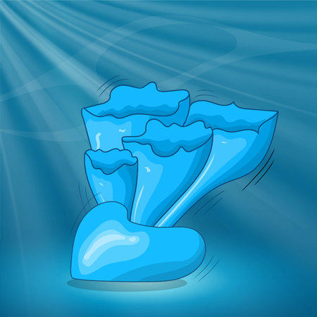 Blue coral reef illustration under sea water eps vector graphic resourceのイラスト素材