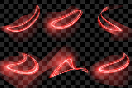 Line light abstract effect isolated vector red shiny for graphic resourcesのイラスト素材