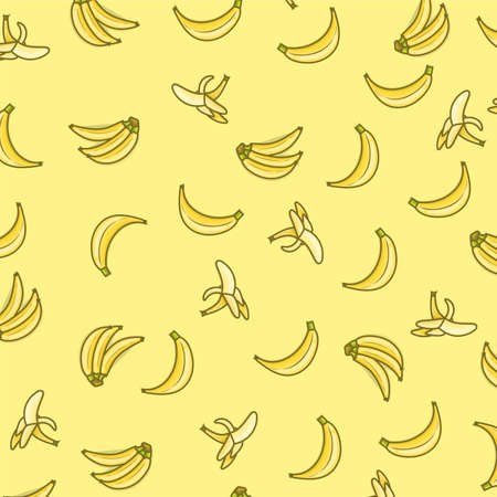 Banana seamless yellow pattern. cute banana pattern background. for fruit backgroundのイラスト素材