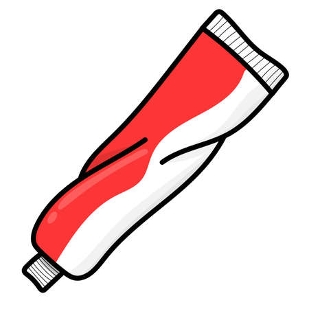 Toothpaste dental equipment tools vector illustration simple. dentist things with white backgroundのイラスト素材