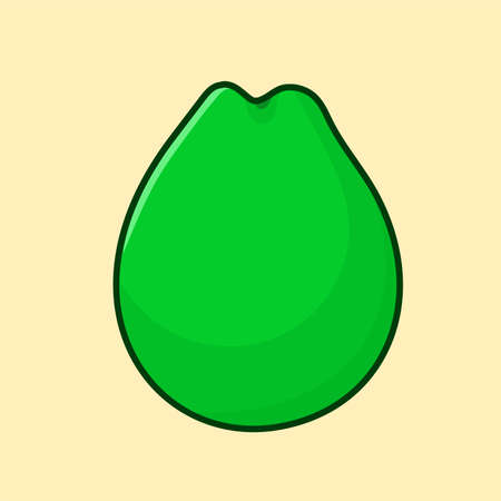 Guava vector illustration. green guava isolated vector with yellow background. element design for food menu, poster, banner, web icon, sign, symbolのイラスト素材