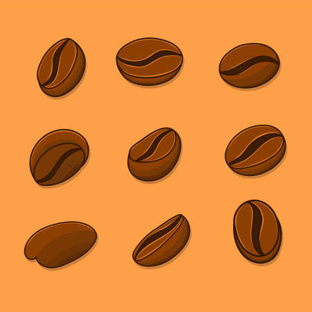 Coffee beans isolated vector illustration. coffee bean element design can use for cafe, coffee shop menu, icon, webのイラスト素材