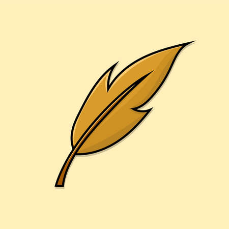 Dried leaves isolated vector illustration. orange leaf design element used for summer and autumn design poster, banner, flyerのイラスト素材