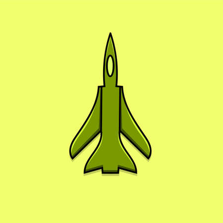 Military jet airplane isolated vector illustration with cartoon style from above angle top view. element design for air force poster, banner, icon, symbolのイラスト素材