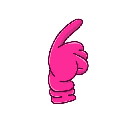 Pink hand gloves isolated illustration vector on whith background. purple glove outline cartoon styleのイラスト素材