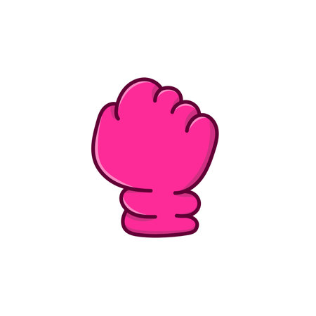 Pink hand gloves isolated illustration vector on white background. purple glove outline cartoon styleのイラスト素材