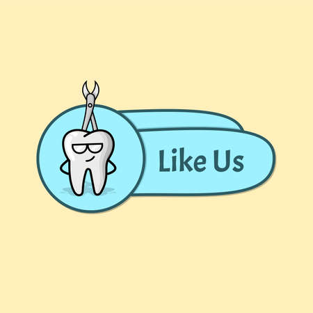 Blue sky button with teeth illustration vector isolated use for button web, site, website, game, interactive designのイラスト素材